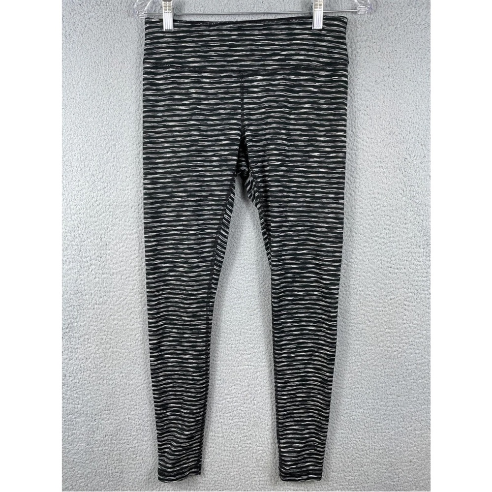 Zella Women’s Black White Striped Leggings yoga athletic athleisure
